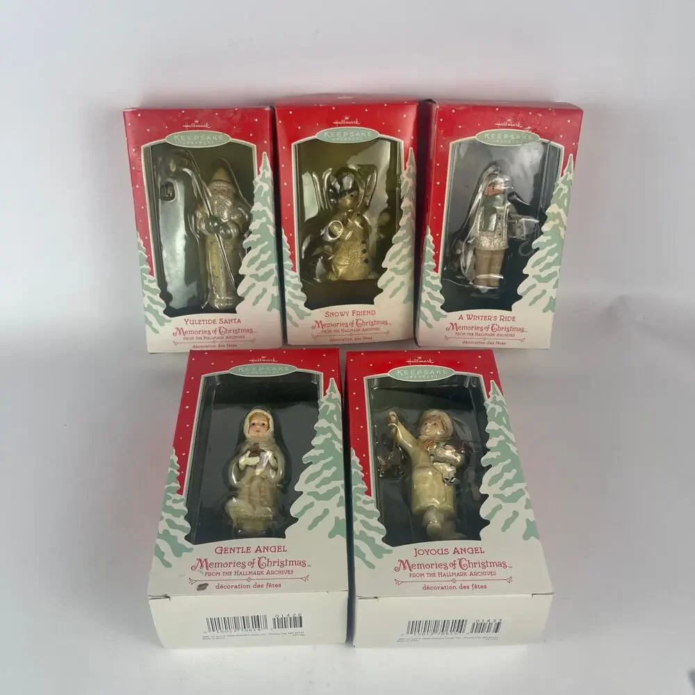 Hallmark Archives Memories of Christmas Lot of 5 Ornaments